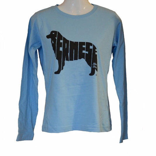 Women's Cut Long Sleeve BERNESE Tee - Light Blue